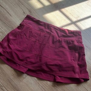 red lululemon tennis skirt